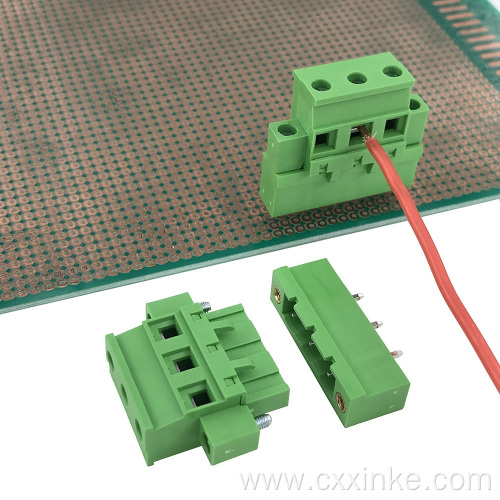 Pluggable PCB Terminal Blocks Male and Female Connectors with Ears Right Angle